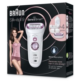 Braun Epilator Silk-épil 9 SensoSmart™ 9/700 Operating time 50 min, Cordless, Number of speeds 2, White/Purple