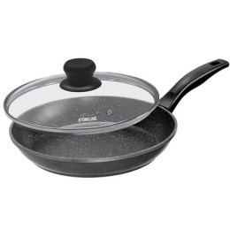 Stoneline Pan 7359 Frying, Diameter 26 cm, Suitable for induction hob, Lid included, Fixed handle, Anthracite