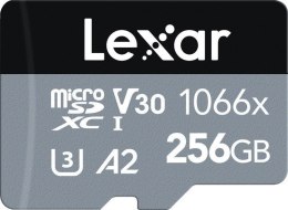 Lexar High-Performance 1066x UHS-I MicroSDXC, 256 GB, Flash memory class 10, Black/Grey, Class: A2 V30 U3, 70 MB/s, 160 MB/s