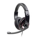 Gembird MHS-U-001 USB headphones USB, Glossy black, Built-in microphone