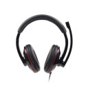 Gembird MHS-U-001 USB headphones USB, Glossy black, Built-in microphone