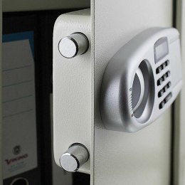 SEJF DOMOWY ELEKTRONICZNY JASNY SZARY ZAMEK SZYFROWY REGULOWANA PÓŁKA