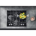 Hotpoint Hob HAGS 61F/BK Gas on glass, Number of burners/cooking zones 4, Mechanical, Black