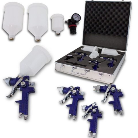 3X PISTOLET LAKIERNICZY HVLP ZESTAW 1,7 1,4 1,0 mm MANOMETR POJEMNIK FILTRY 3X PISTOLET LAKIERNICZY HVLP ZESTAW 1,7 1,4 1,0 mm MANOMETR POJEMNIK FILTRY