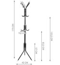 Wieszak stojący 170cm - czarny