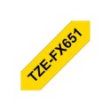 Brother TZe-FX651 Flexible ID Laminated Tape Black on Yellow, TZe, 8 m, 2.4 cm