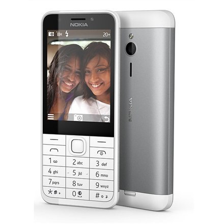 Nokia 230 Silver, 2.8 ", TFT, 240 x 320 pixels, 16 MB, Dual SIM, Mini-SIM, Bluetooth, 3.0, USB version microUSB 1.1, Built-in ca