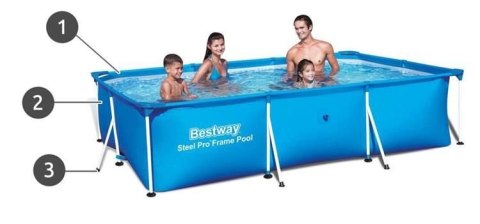 Basen stelażowy 300x201x66cm - BESTWAY 56404 Basen stelażowy 300x201x66cm - BESTWAY 56404
