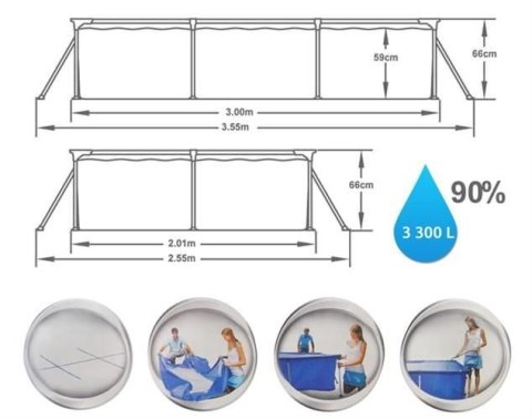 Basen stelażowy 300x201x66cm - BESTWAY 56404 Basen stelażowy 300x201x66cm - BESTWAY 56404