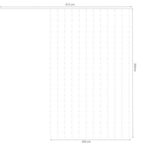 Kurtyna świetlna 300LED - ciepły biały 31V KŚ11332