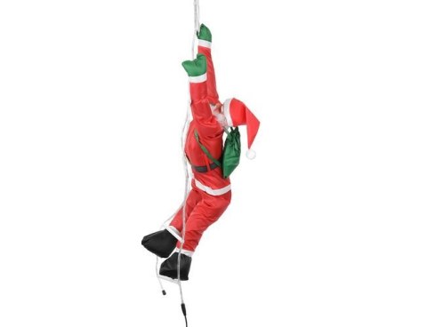 Mikołaj na drabince LED - multicolor - 120 cm