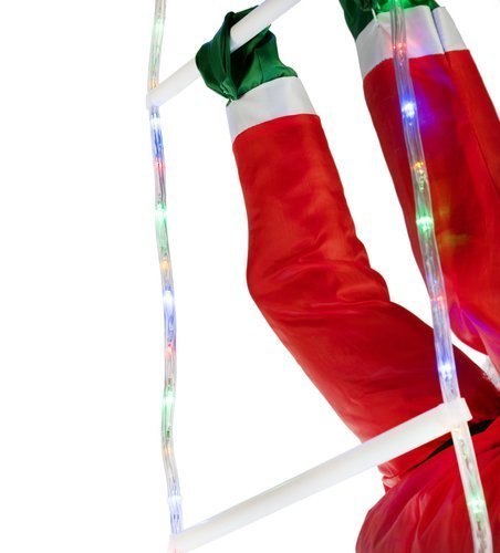 Mikołaj na drabince LED - multicolor - 120 cm