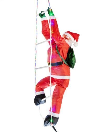 Mikołaj na drabince LED - multicolor - 120 cm