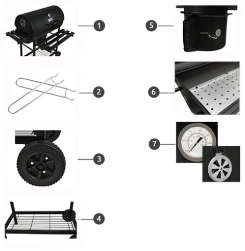 Grill ogrodowy z pokrywą - beczka G8057 Grill ogrodowy z pokrywą - beczka G8057