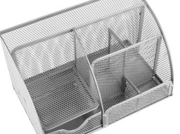 Przybornik na biurko - 6 komór - szary