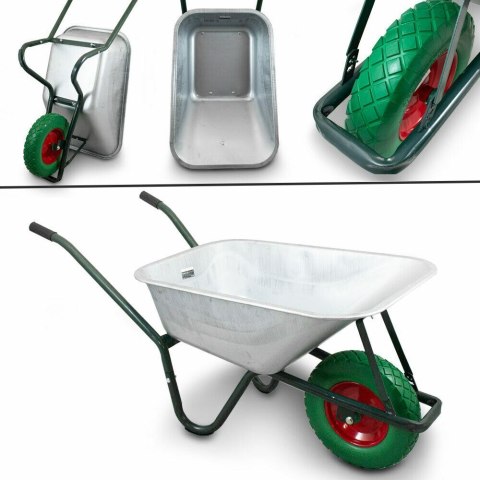 TACZKA OGRODOWA BUDOWLANA Z ZIELONYM KOŁEM 250KG 100L STAL OCYNKOWANA TACZKA OGRODOWA BUDOWLANA Z ZIELONYM KOŁEM 250KG 100L STAL OCYNKOWANA