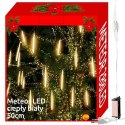 Lampki 36LED- meteory 50cm-8 szt - ciepły biały 7V