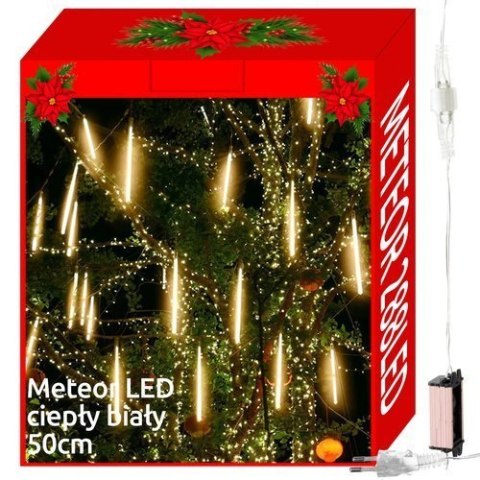 Lampki 36LED- meteory 50cm-8 szt - ciepły biały 7V
