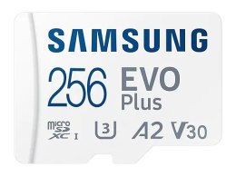 Samsung microSD Card EVO PLUS 256 GB, MicroSDXC, Flash memory class 10, SD adapter