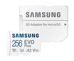 Samsung microSD Card EVO PLUS 256 GB, MicroSDXC, Flash memory class 10, SD adapter