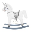 Koń na biegunach 65cm/K9331 biało-srebrny Kruzzel