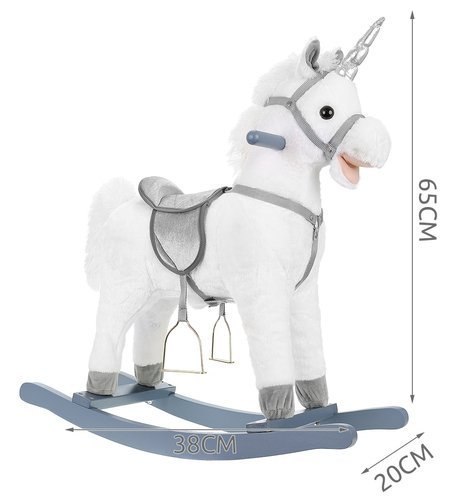 Koń na biegunach 65cm/K9331 biało-srebrny Kruzzel Koń na biegunach 65cm/K9331 biało-srebrny Kruzzel