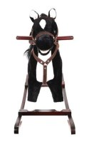 Koń na biegunach 74cm/K9335 czarno-biały Kruzzel