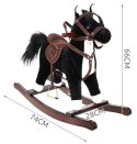 Koń na biegunach 74cm/K9335 czarno-biały Kruzzel