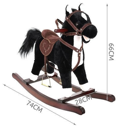Koń na biegunach 74cm/K9335 czarno-biały Kruzzel Koń na biegunach 74cm/K9335 czarno-biały Kruzzel