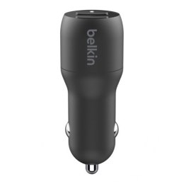 Belkin Dual USB-A Car Charger 24W + USB-A to Lightning Cable BOOST CHARGE Black