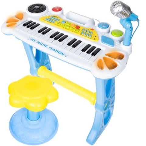 Organy - keyboard z krzesełkiem - niebieskie Organy - keyboard z krzesełkiem - niebieskie