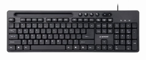 Gembird Multimedia keyboard with phone stand KB-UM-108	 USB Keyboard, Wired, US, Black