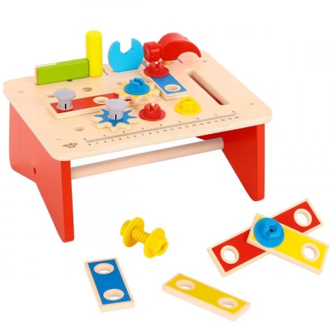 TOOKY TOY DREWNIANY STÓŁ WARSZTATOWY Z NARZĘDZIAMI TOOKY TOY DREWNIANY STÓŁ WARSZTATOWY Z NARZĘDZIAMI