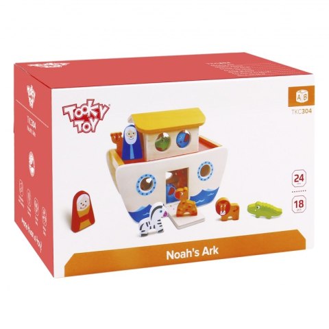 TOOKY TOY Drewniana Arka Noego Sorter Kształtów 18 El. TOOKY TOY Drewniana Arka Noego Sorter Kształtów 18 El.