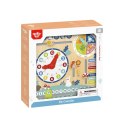 TOOKY TOY Drewniany Kalendarz Zegar Tablica Edukacyjna Pory Roku