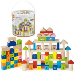 VIGA TOYS KLOCKI DREWNIANE EDUKACYJNE CYFERY LITER