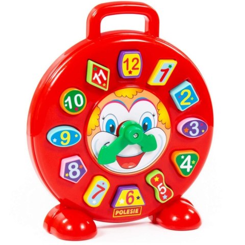 POLESIE Zegar Klaun Sorter Zabawka Edukacyjna Nauka Czasu Kształtów Kolorów