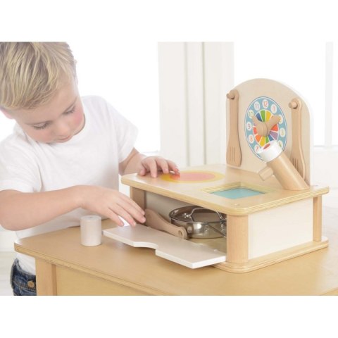 DREWNIANA MINI KUCHENKA MASTERKIDZ + AKCESORIA DREWNIANA MINI KUCHENKA MASTERKIDZ + AKCESORIA