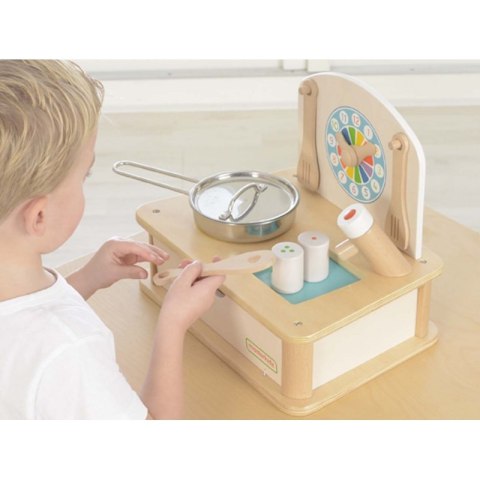 DREWNIANA MINI KUCHENKA MASTERKIDZ + AKCESORIA DREWNIANA MINI KUCHENKA MASTERKIDZ + AKCESORIA