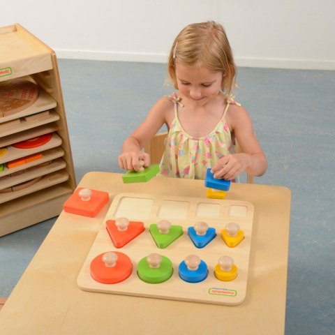 Drewniany Sorter Kształtów Wielkości Kolorów Masterkidz Drewniany Sorter Kształtów Wielkości Kolorów Masterkidz