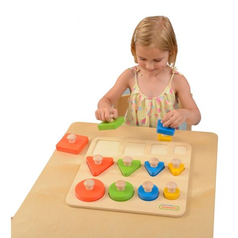 Drewniany Sorter Kształtów Wielkości Kolorów Masterkidz Drewniany Sorter Kształtów Wielkości Kolorów Masterkidz