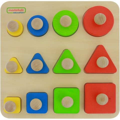 Drewniany Sorter Kształtów Wielkości Kolorów Masterkidz Drewniany Sorter Kształtów Wielkości Kolorów Masterkidz