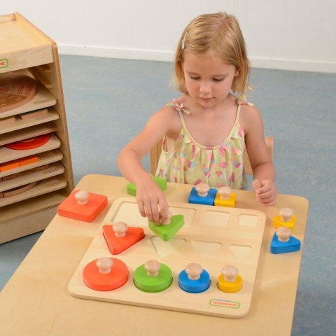 Drewniany Sorter Kształtów Wielkości Kolorów Masterkidz Drewniany Sorter Kształtów Wielkości Kolorów Masterkidz