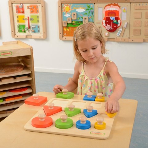 Drewniany Sorter Kształtów Wielkości Kolorów Masterkidz Drewniany Sorter Kształtów Wielkości Kolorów Masterkidz