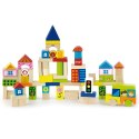 Drewniane Klocki Edukacyjne w Wiadrku Viga Toys Miasto 75 elementów