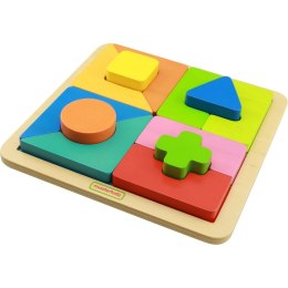 DREWNIANE PUZZLE GEOMETRYCZNE 12 ELEM MASTERKIDZ