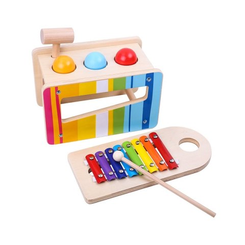 TOOKY TOY Drewniana Przebijanka z Cymbałkami 2w1 TOOKY TOY Drewniana Przebijanka z Cymbałkami 2w1
