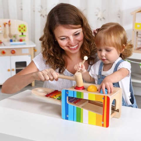 TOOKY TOY Drewniana Przebijanka z Cymbałkami 2w1 TOOKY TOY Drewniana Przebijanka z Cymbałkami 2w1