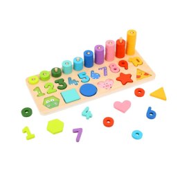 TOOKY TOY Układanka Nauka Liczenia Kształtów Kolorów Montessori 72 el. Certyfikat FSC