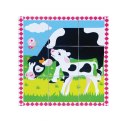 Układanka Drewniana Puzzle Viga Toys 6 Klocków 6 Obrazków Farma